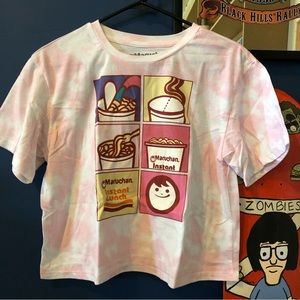 Instant Maruchan Pink Tye Dye crop Top